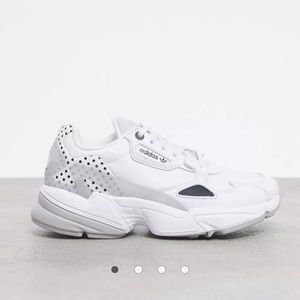 BNIB Adidas Falcon with black polka dots